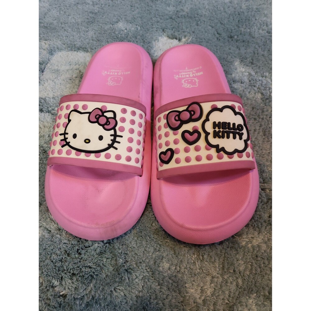 Hello Kitty Pink Polka Dot Slides Sandals Women's